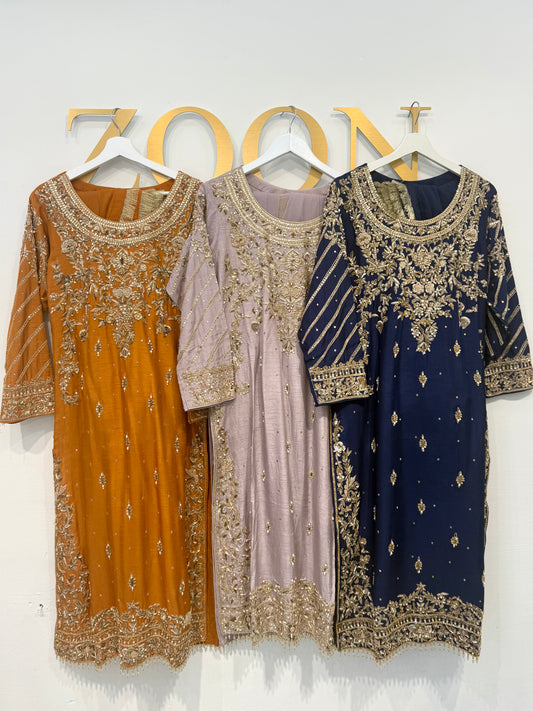 Hand Embroidered Raw Silk Suit