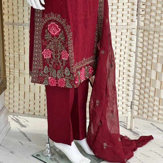 Premium Cotton Embroidered Suit