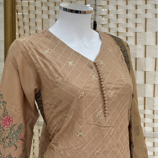 Premium Cotton Embroidered Suit