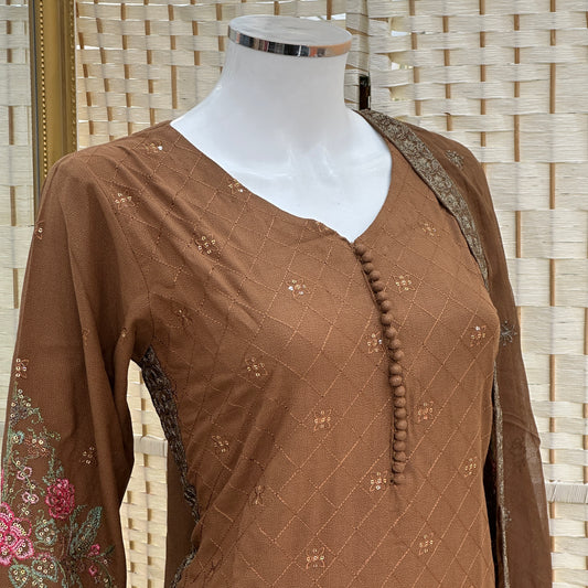 Premium Cotton Embroidered Suit