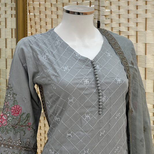Premium Cotton Embroidered Suit