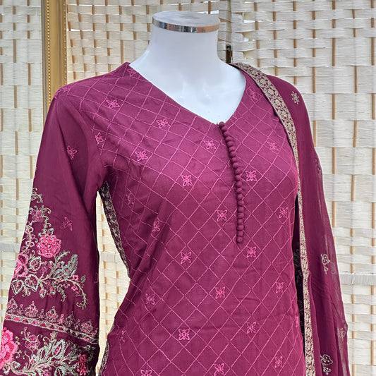 Premium Cotton Embroidered Suit