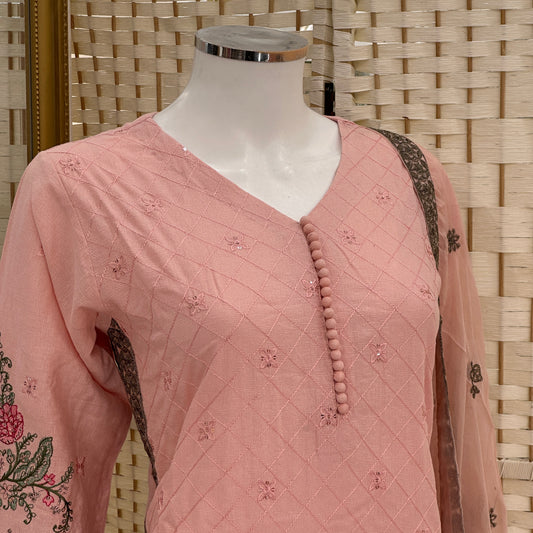 Premium Cotton Embroidered Suit