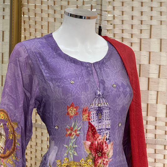 Luxury Silky Viscose Suit - Three piece