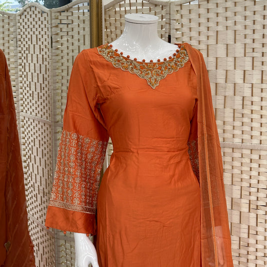 Luxury Silky Viscose Suit - Three piece