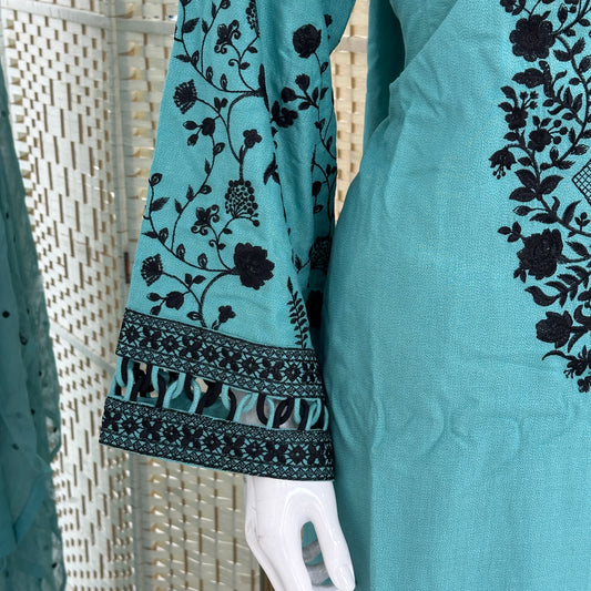 Merina Twill Suit with Bell Sleeves - Three piece