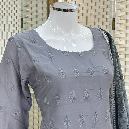 Premium Cotton Cutwork Suit - Three piece