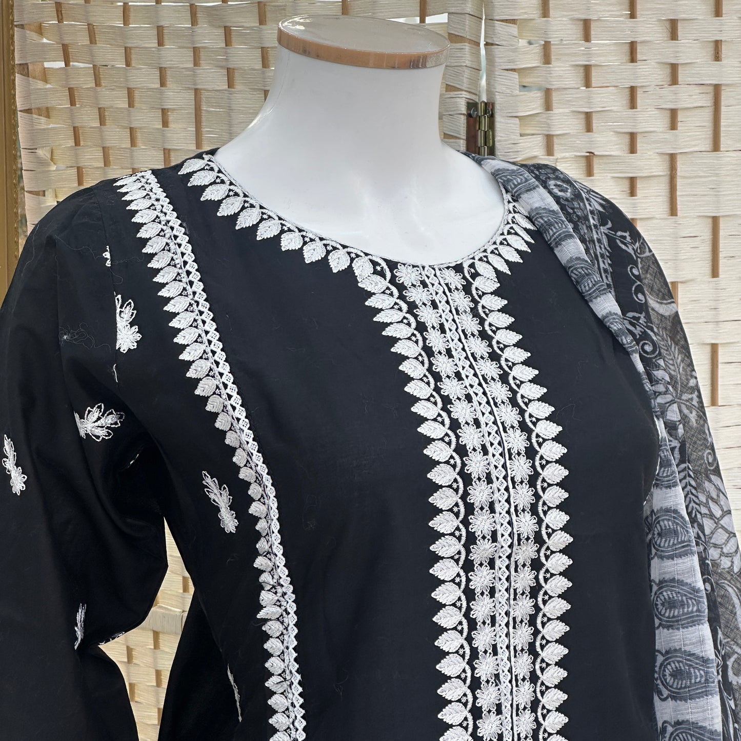 Premium Cotton Embroidered Suit - Three piece