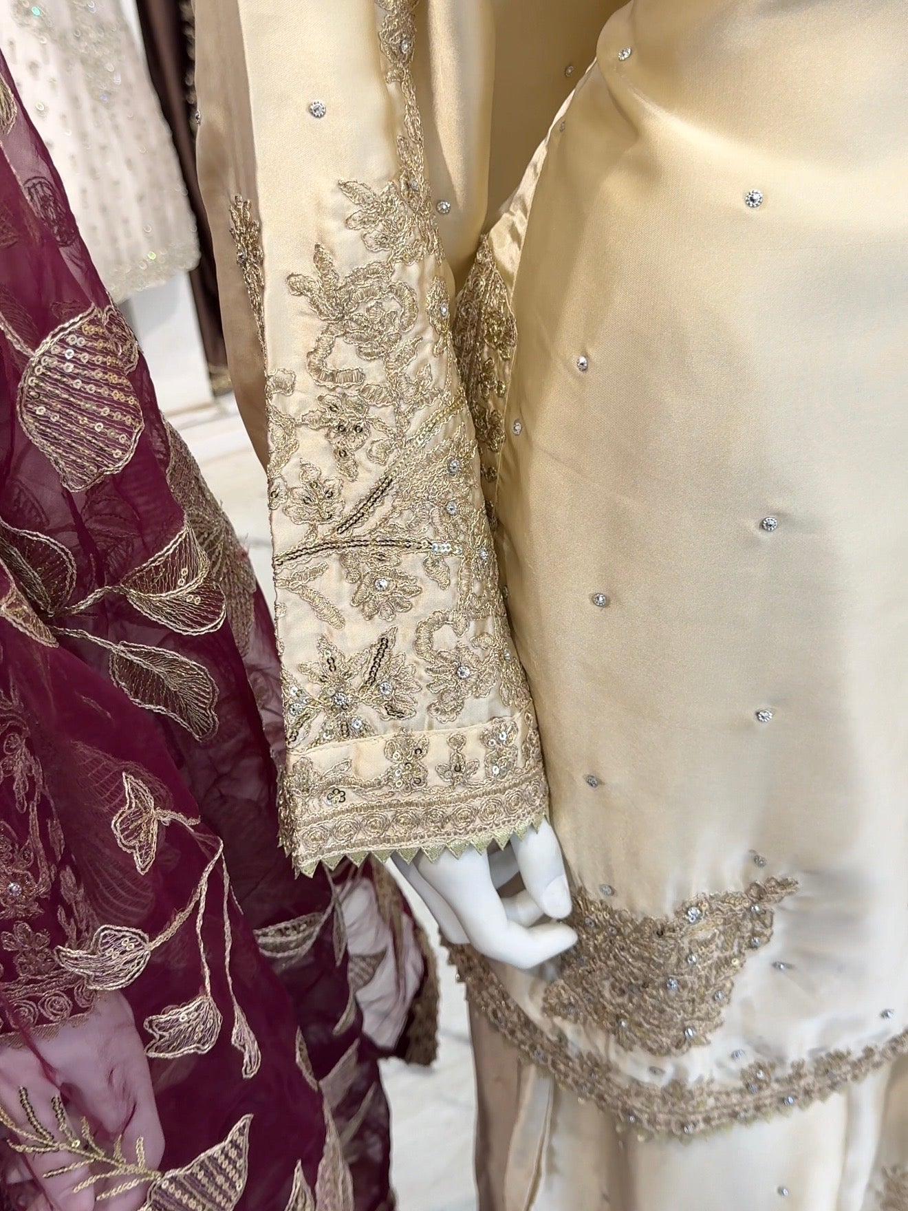 Gold | Sharara with Floral Dupatta