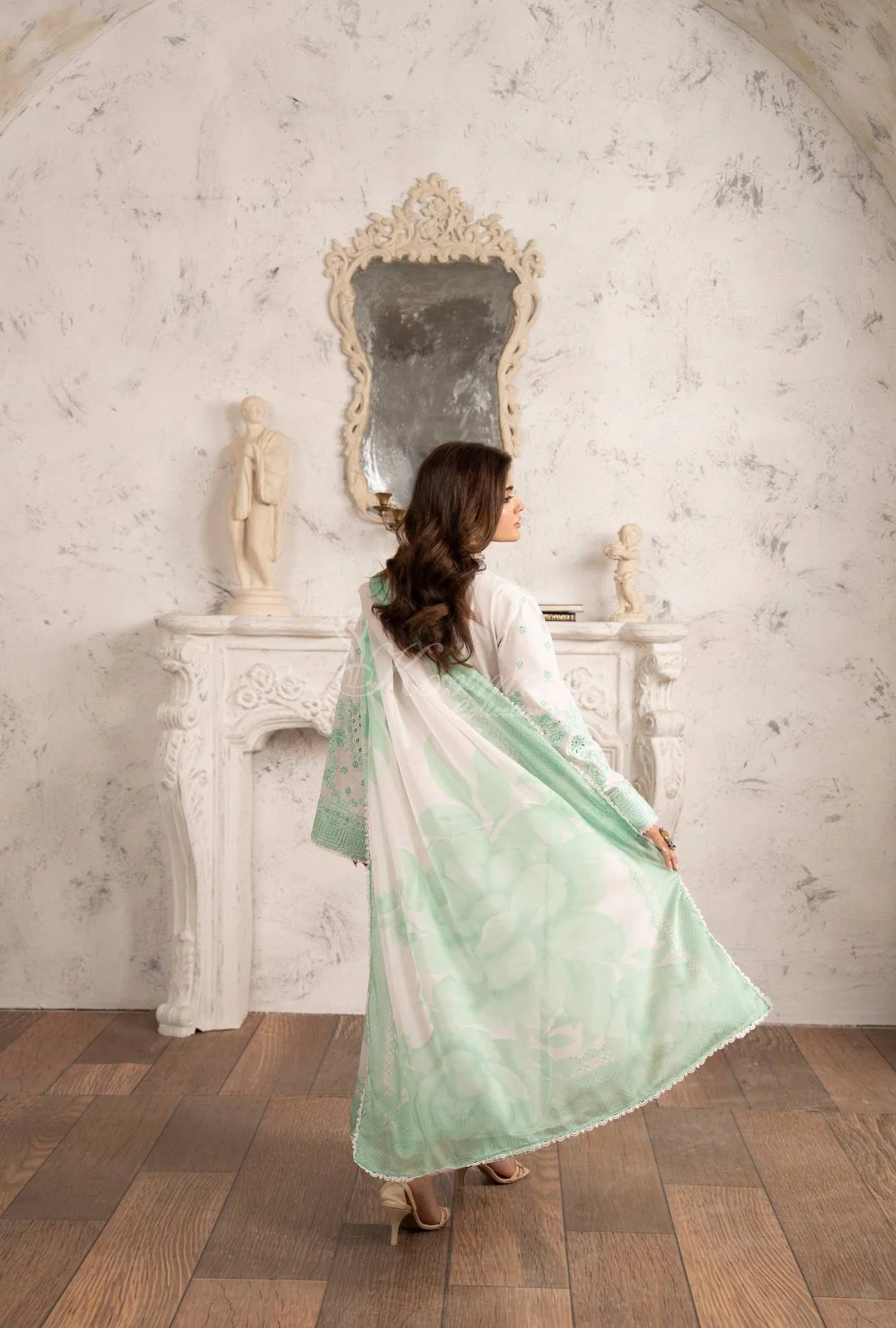 Luxury 3 Piece Cotton Suit - Mint