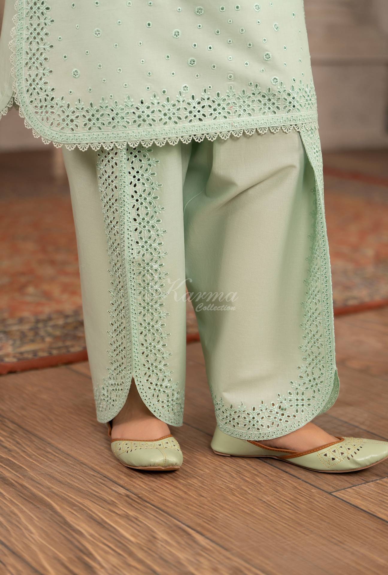 Luxury 3 Piece Cotton Suit - Aqua