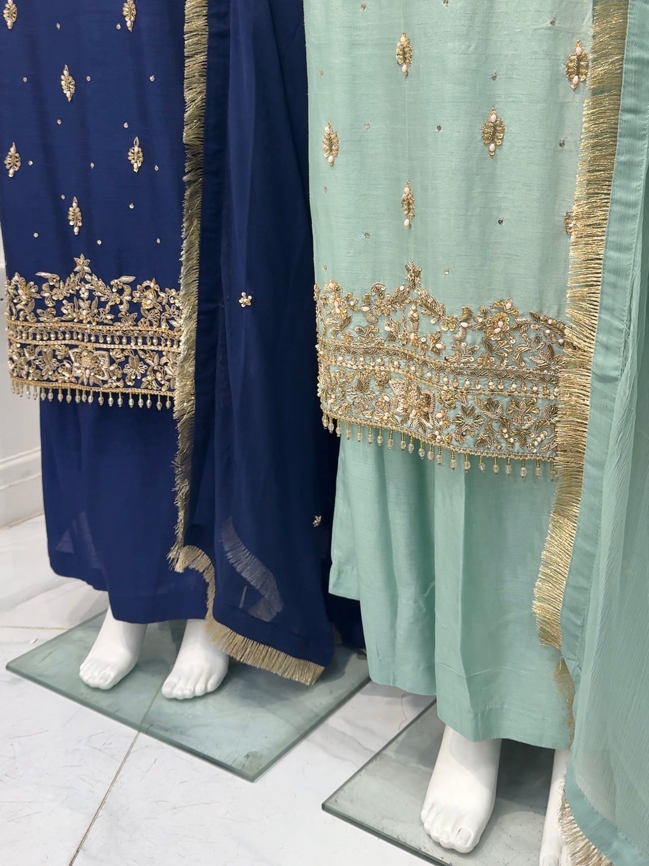 Hand Embroidered Raw Silk Suit