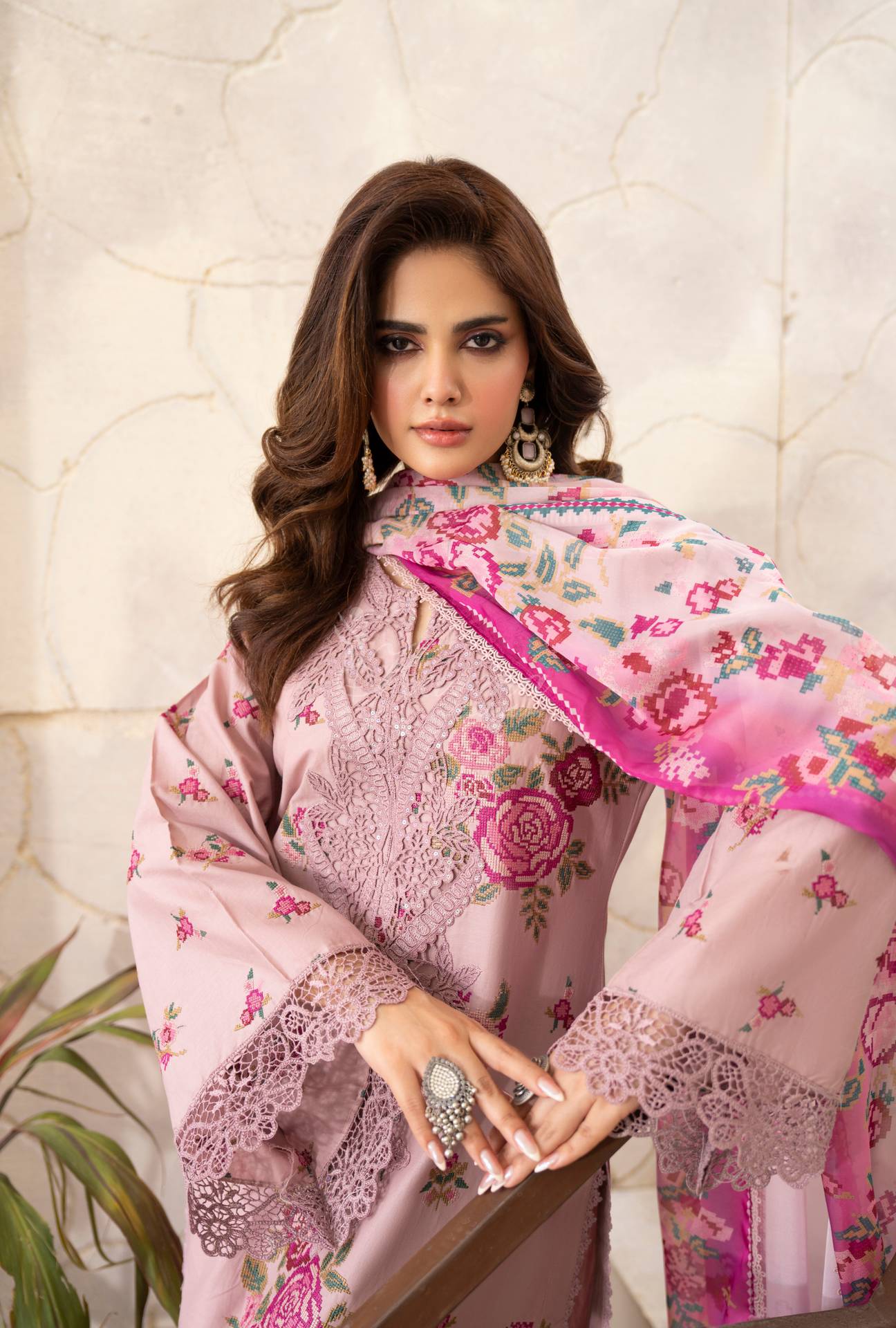 Luxury 3 Piece Cotton Suit - Rosewood