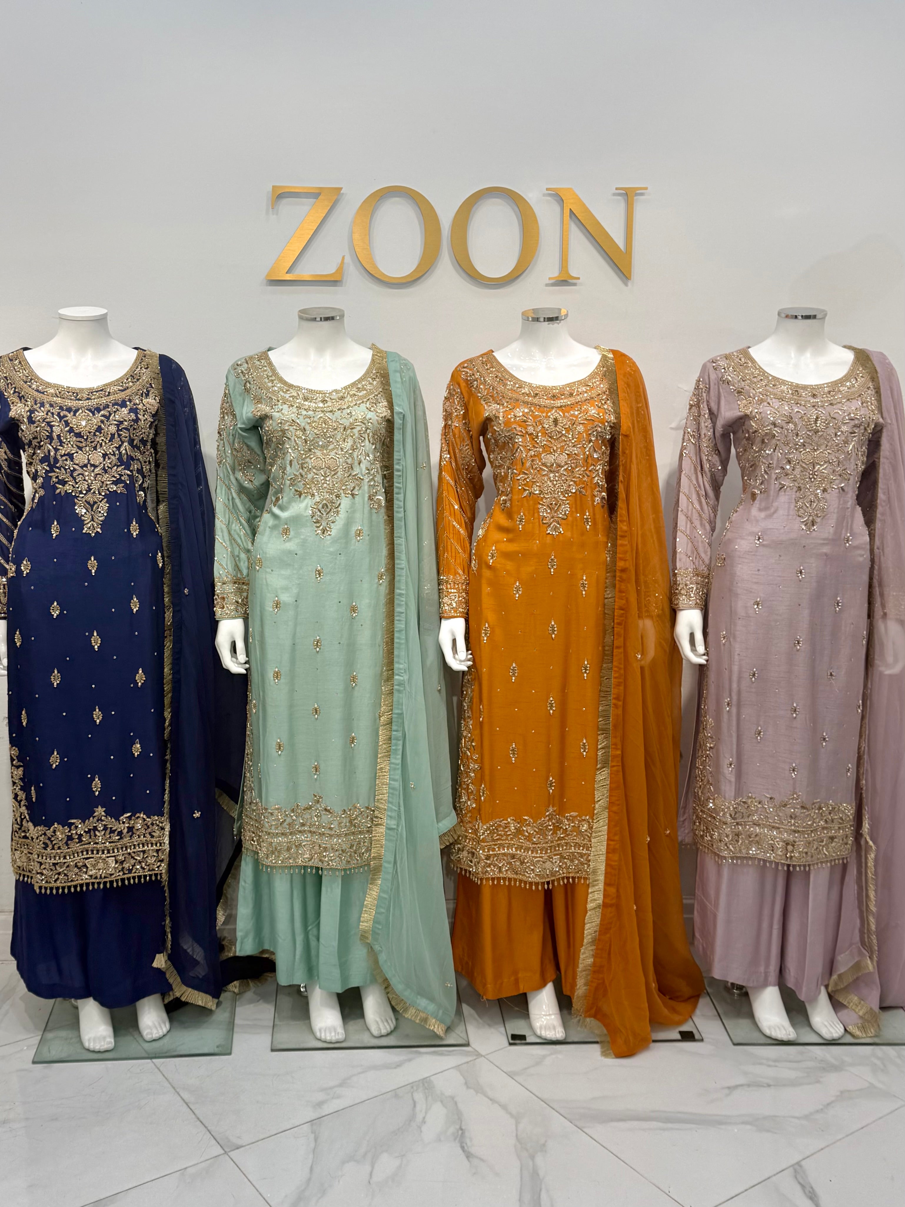 Hand Embroidered Raw Silk Suit