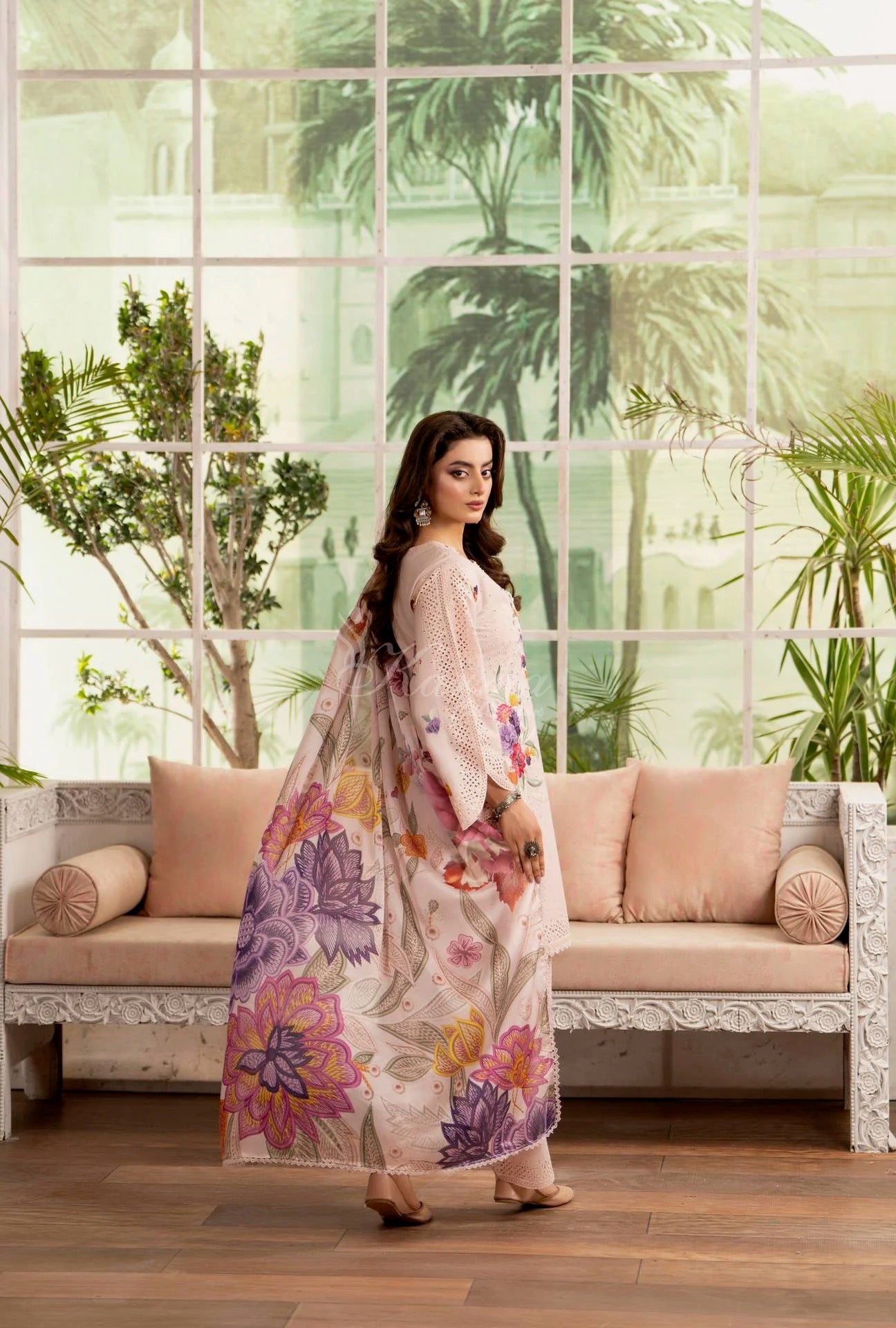 Luxury 3 Piece Cotton Suit - Rose