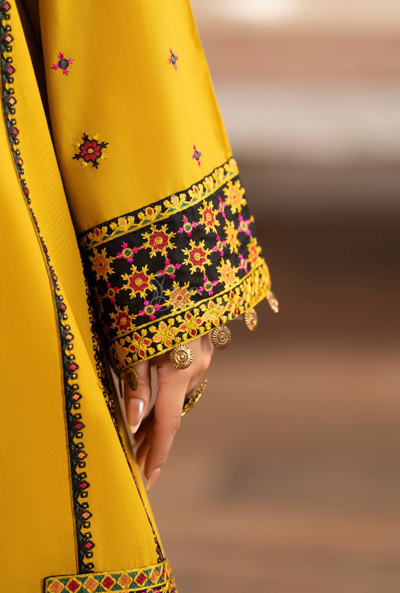 Luxury 3 Piece Cotton Suit - Mustard