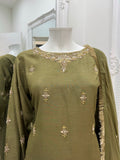 Hand Embroidered Raw Silk Suit