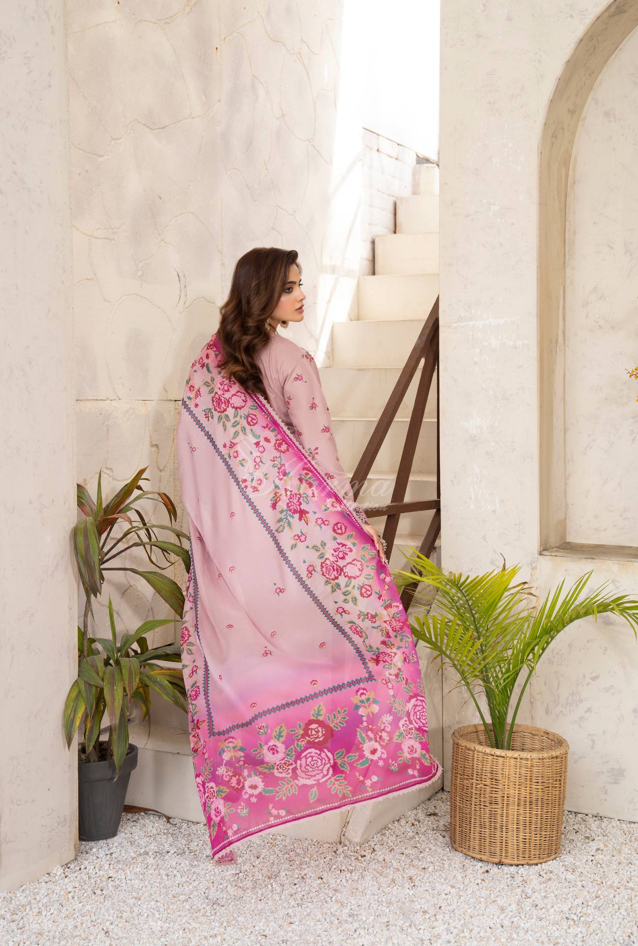 Luxury 3 Piece Cotton Suit - Rosewood