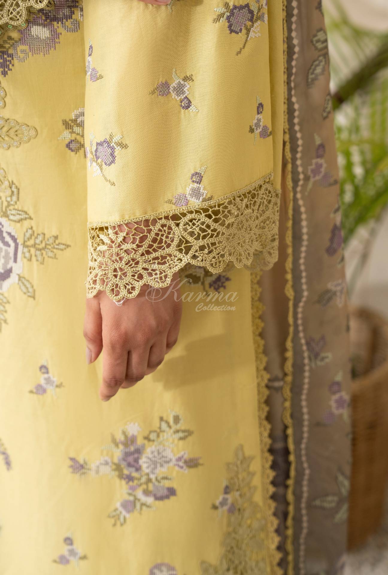 Luxury 3 Piece Cotton Suit - Butter Yellow