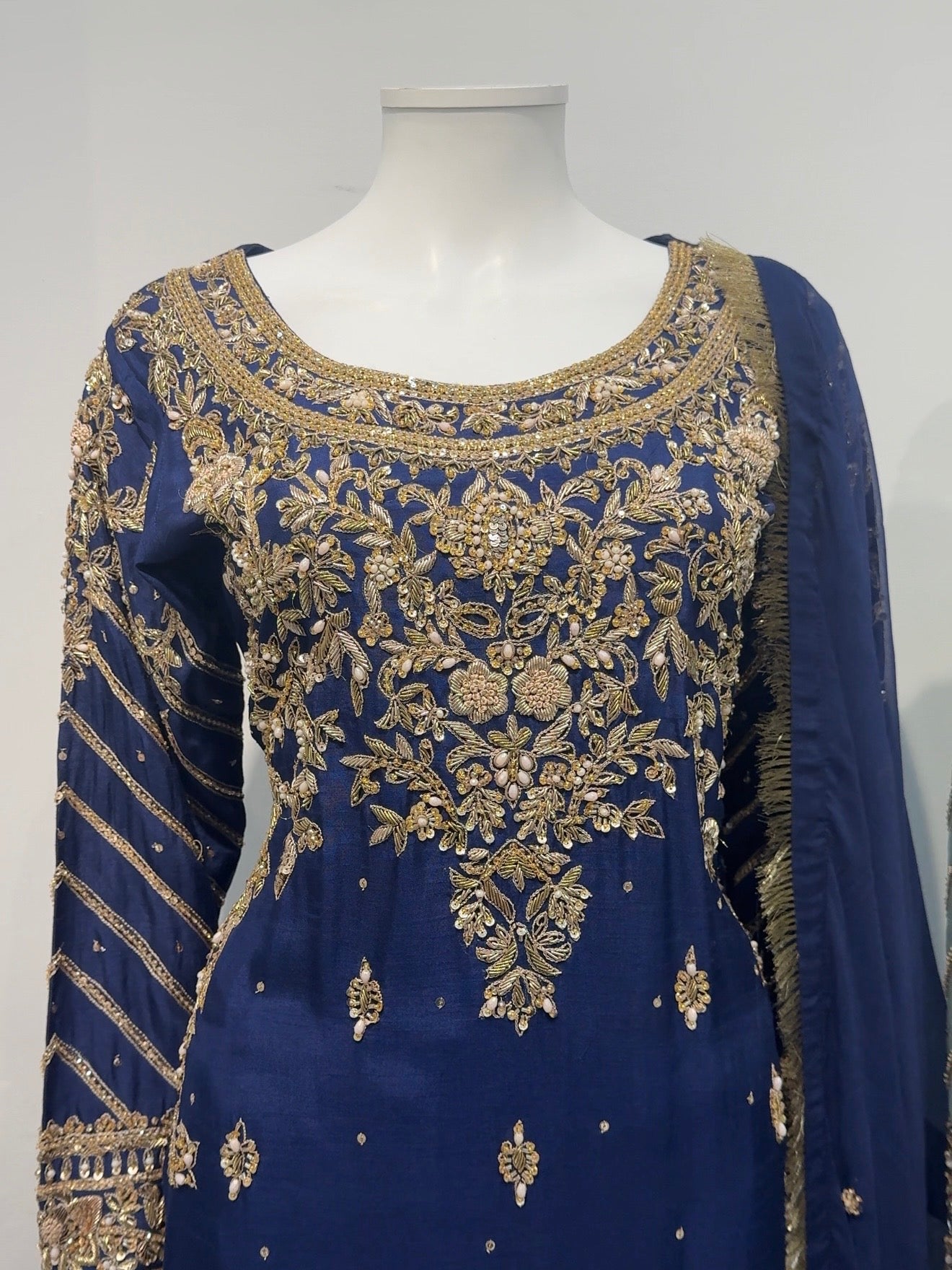 Hand Embroidered Raw Silk Suit