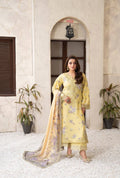 Luxury 3 Piece Cotton Suit - Butter Yellow