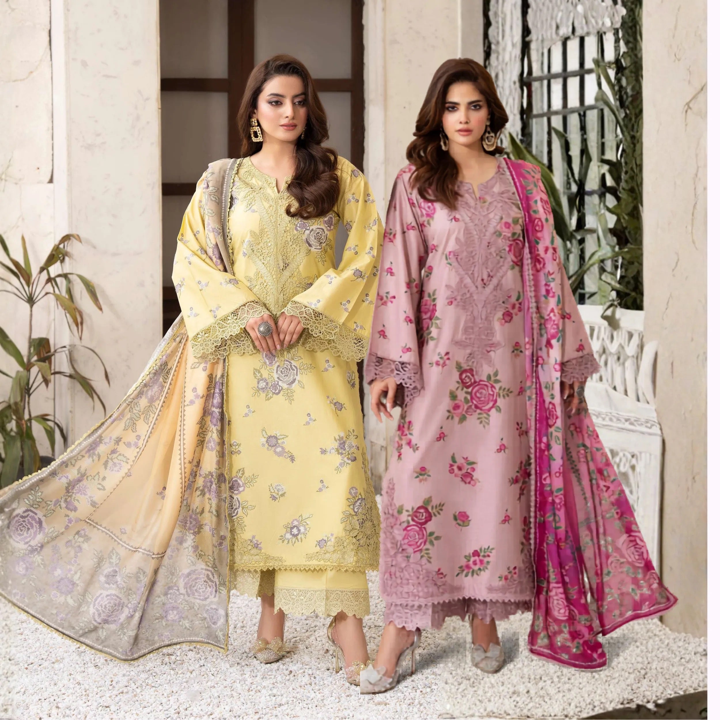 Luxury 3 Piece Cotton Suit - Butter Yellow