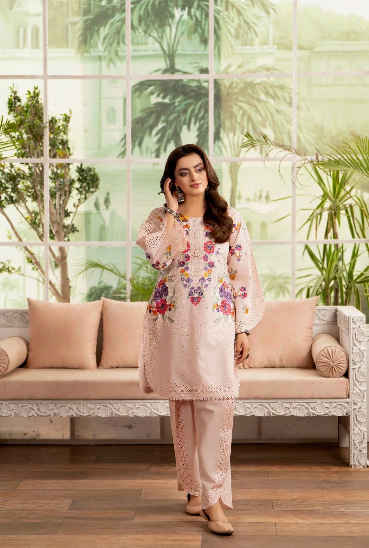 Luxury 3 Piece Cotton Suit - Rose