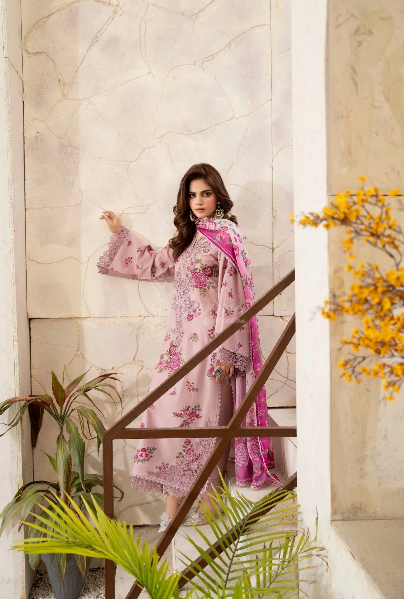 Luxury 3 Piece Cotton Suit - Rosewood