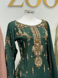 Hand Embroidered Shisha Silk Suit