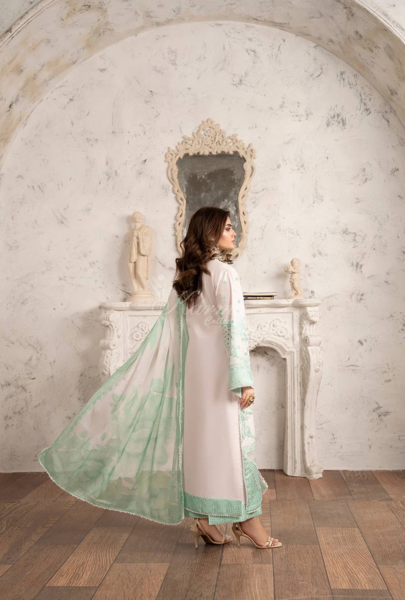 Luxury 3 Piece Cotton Suit - Mint