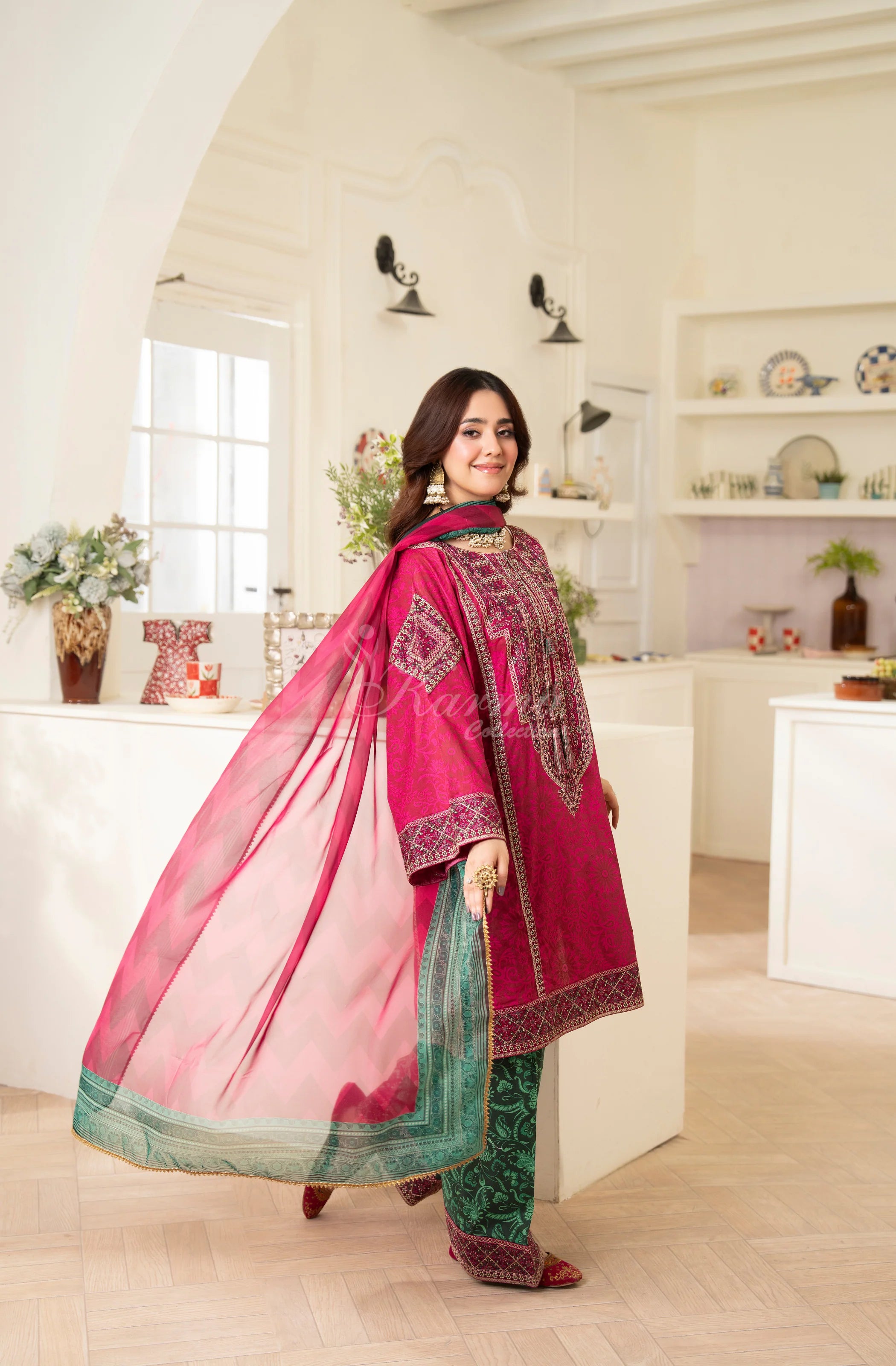 Cerise | Luxury 3 Piece Lawn Suit