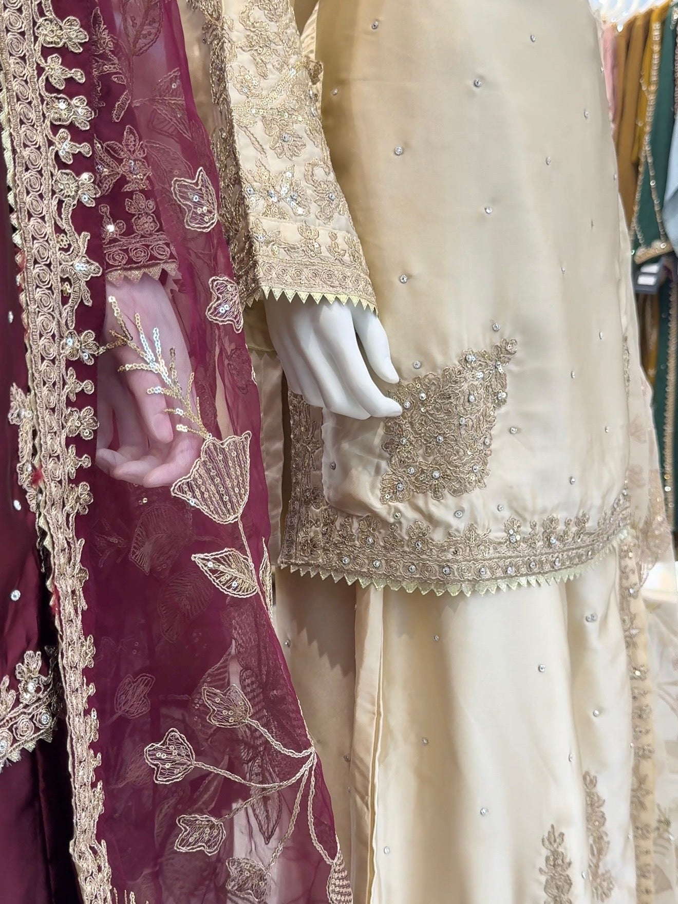 Gold | Sharara with Floral Dupatta