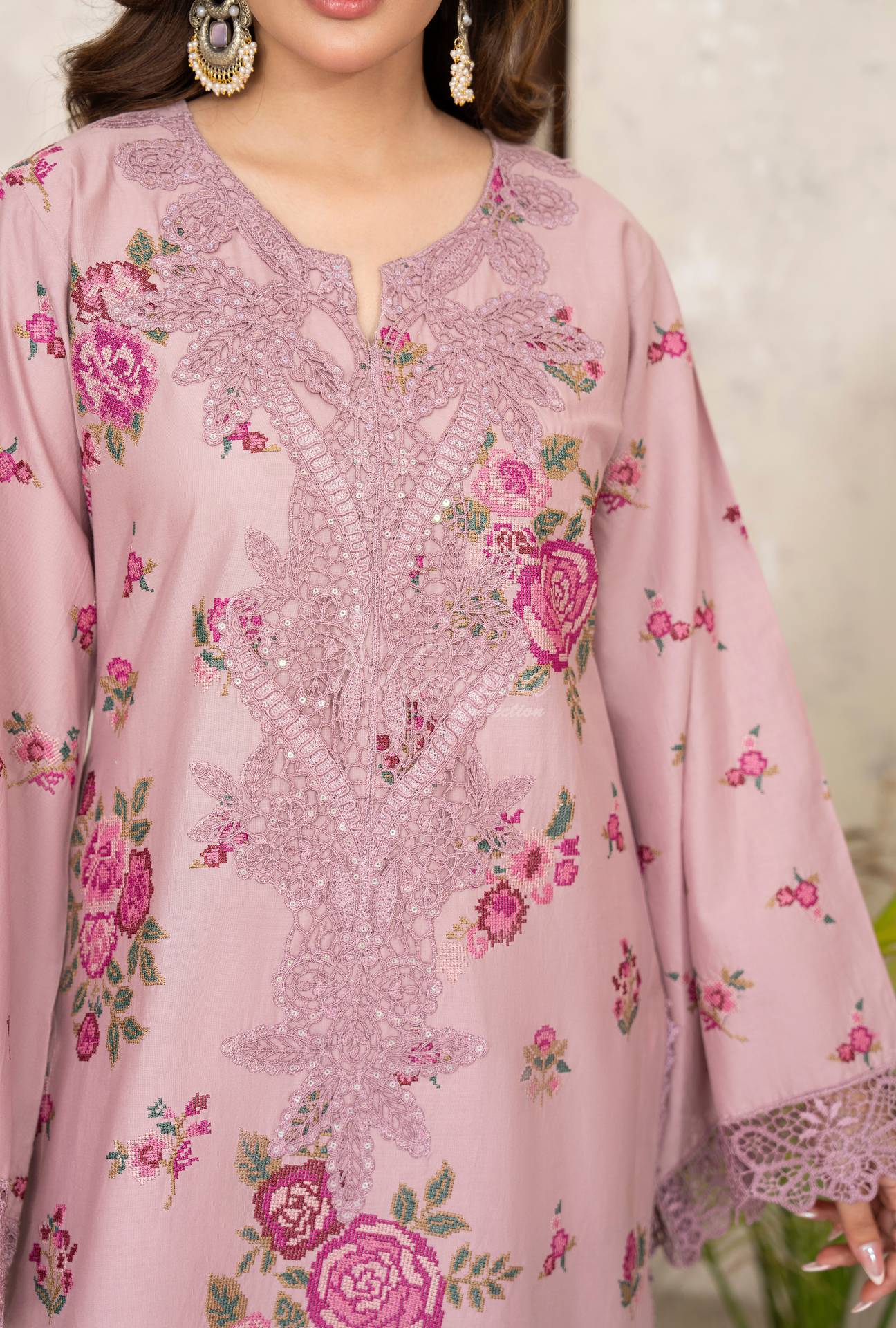 Luxury 3 Piece Cotton Suit - Rosewood