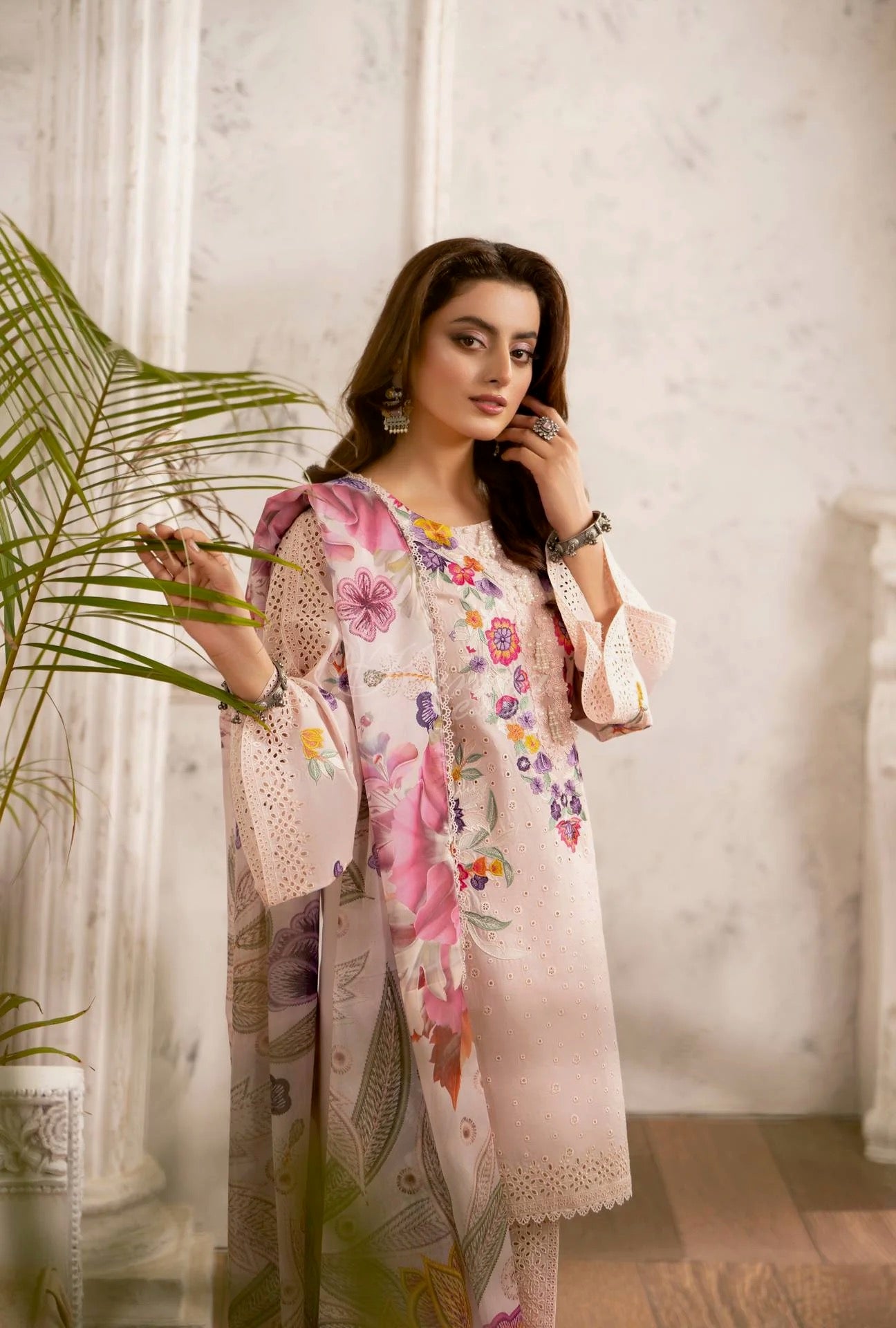 Luxury 3 Piece Cotton Suit - Rose
