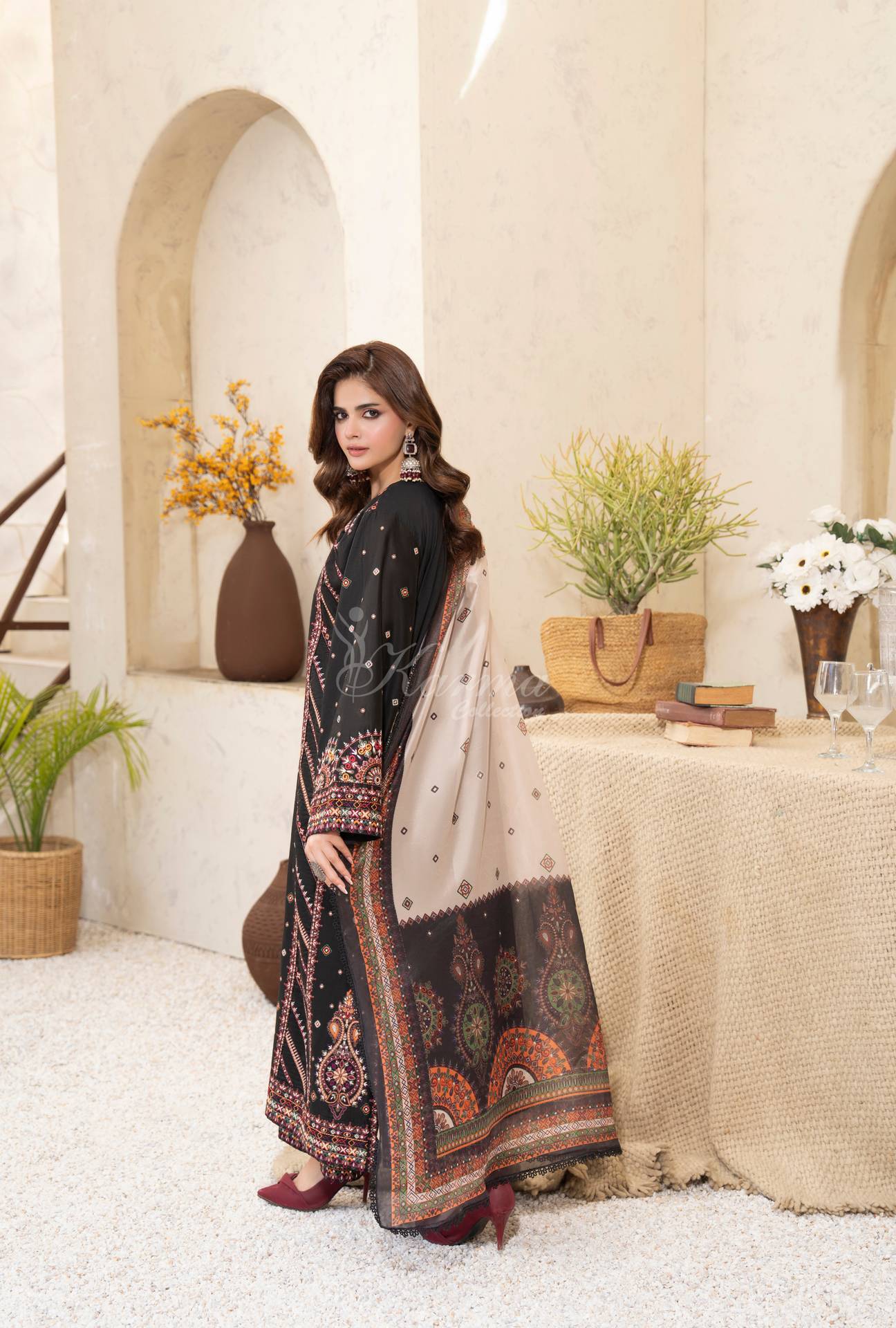 Luxury 3 Piece Cotton Suit - Black