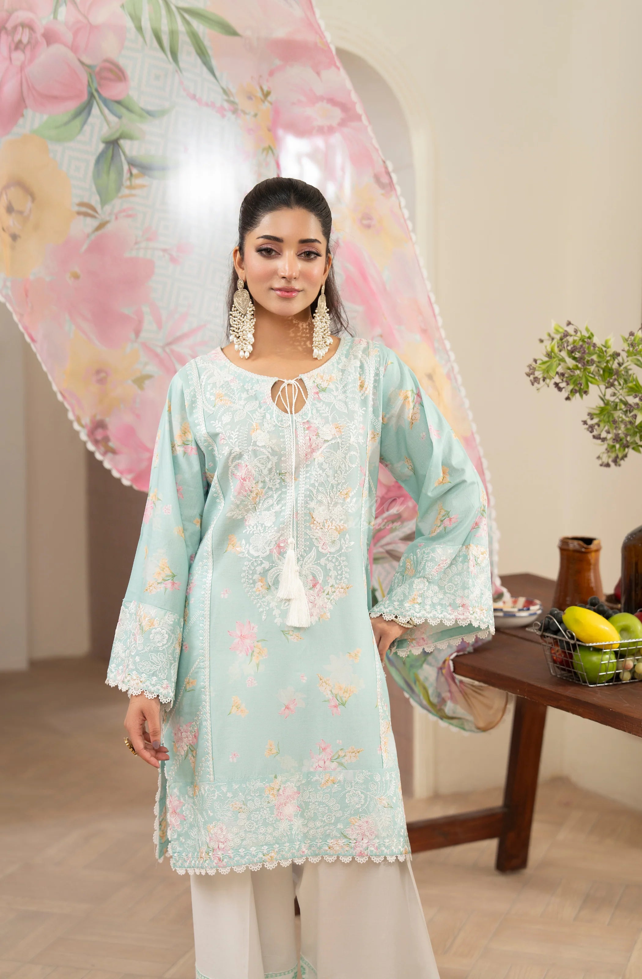 Aqua | Luxury 3 Piece Lawn Suit