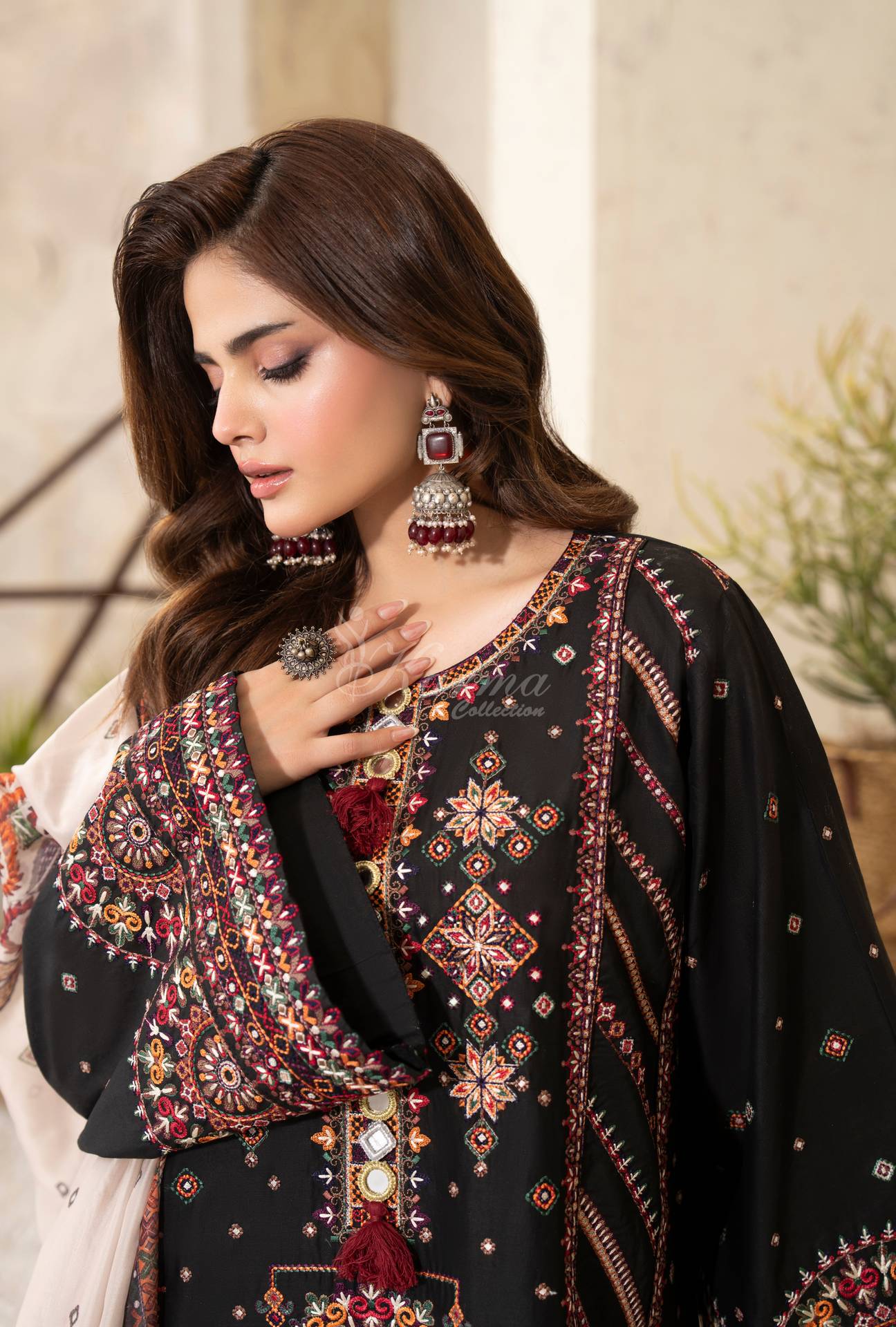 Luxury 3 Piece Cotton Suit - Black