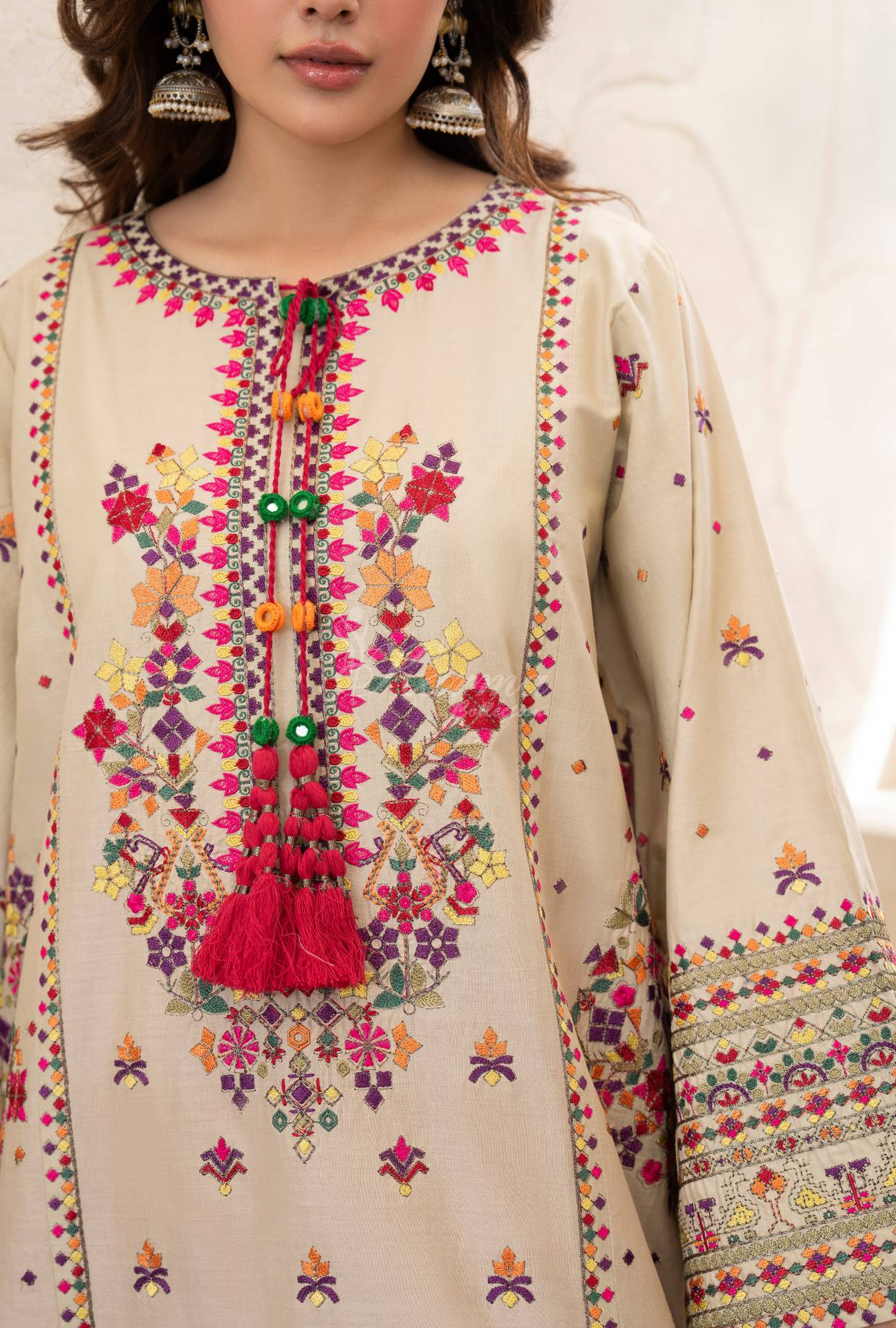 Luxury 3 Piece Cotton Suit - Sandstone