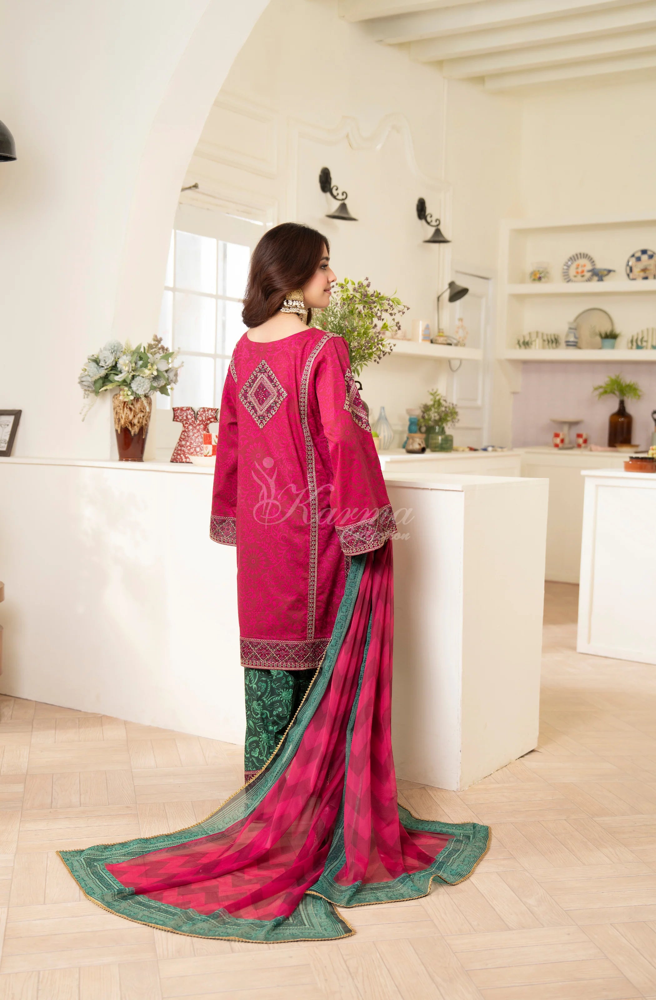 Cerise | Luxury 3 Piece Lawn Suit