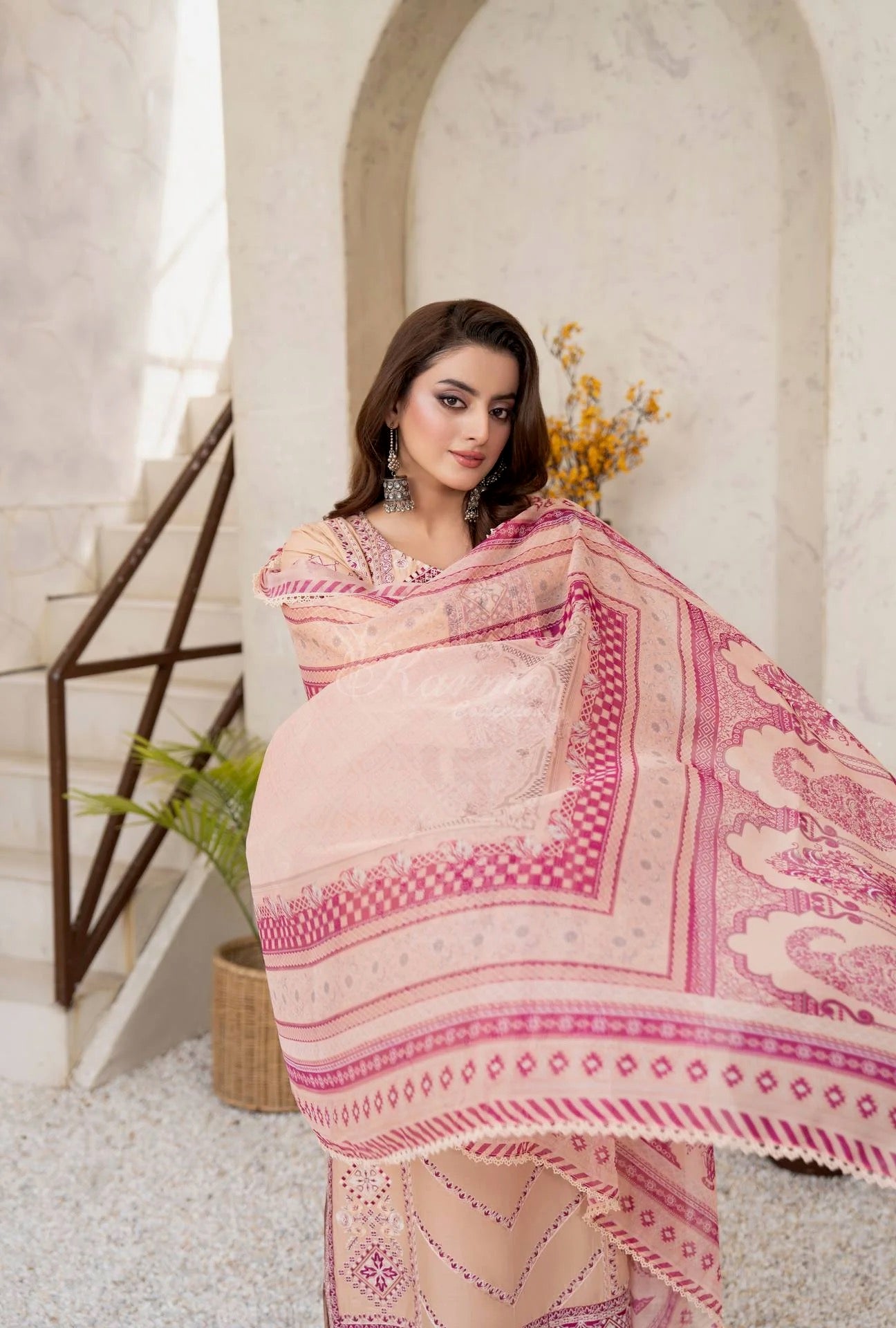 Luxury 3 Piece Cotton Suit - Blush