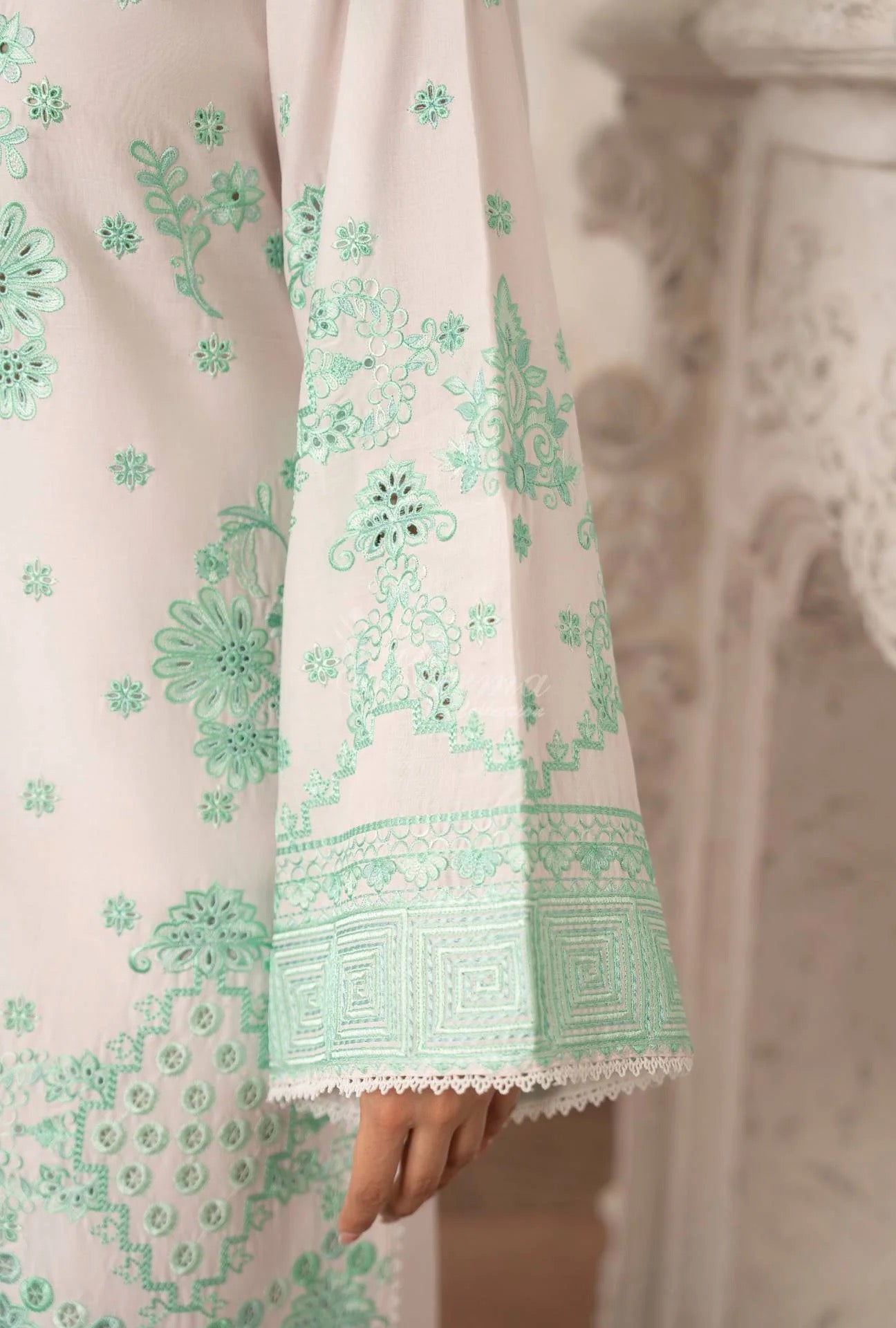 Luxury 3 Piece Cotton Suit - Mint