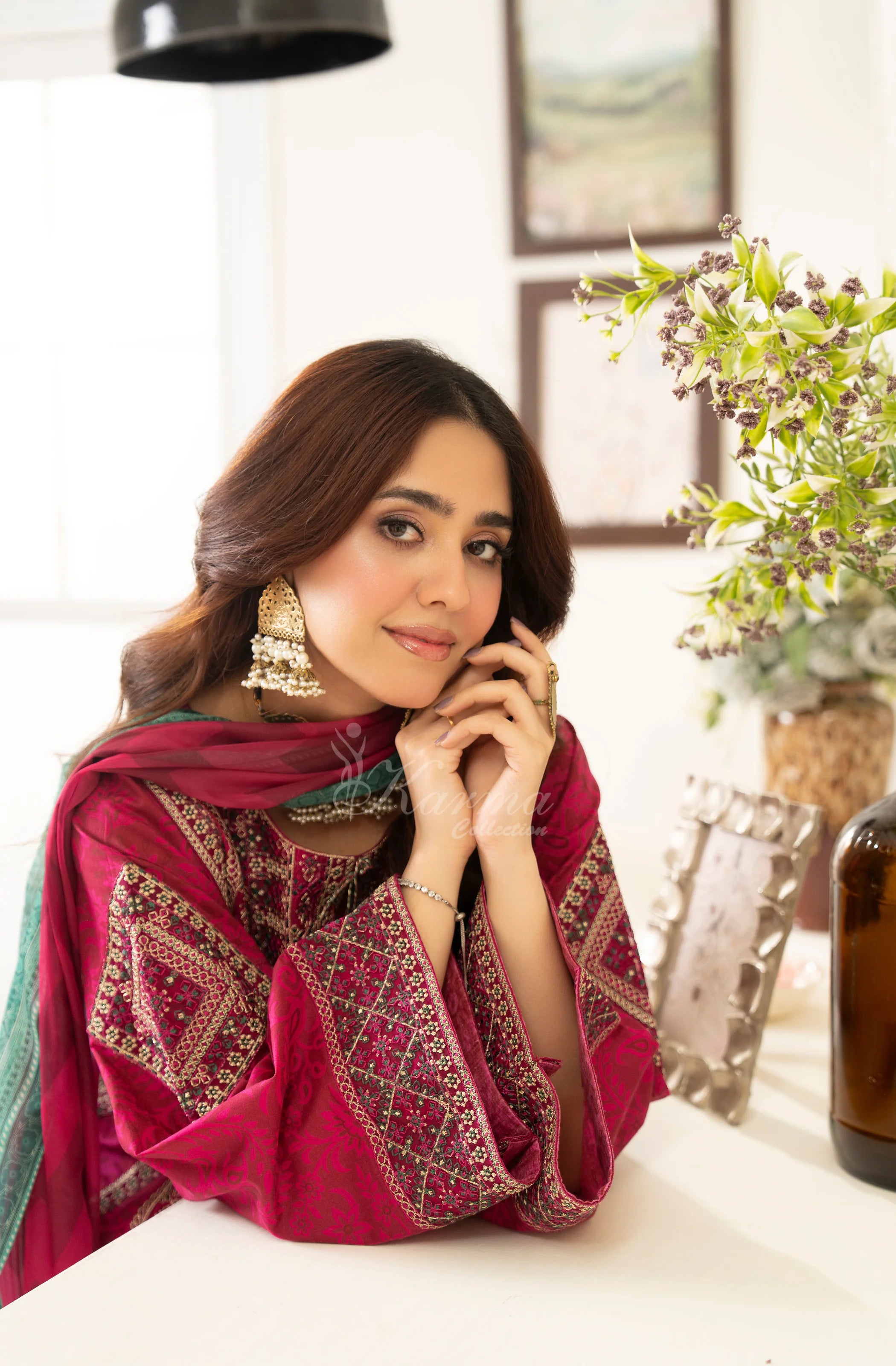 Cerise | Luxury 3 Piece Lawn Suit