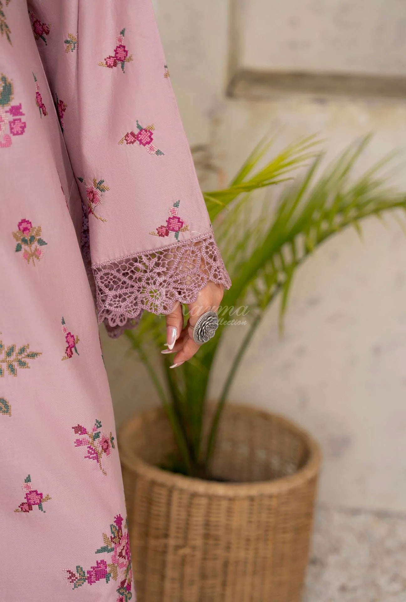 Luxury 3 Piece Cotton Suit - Rosewood