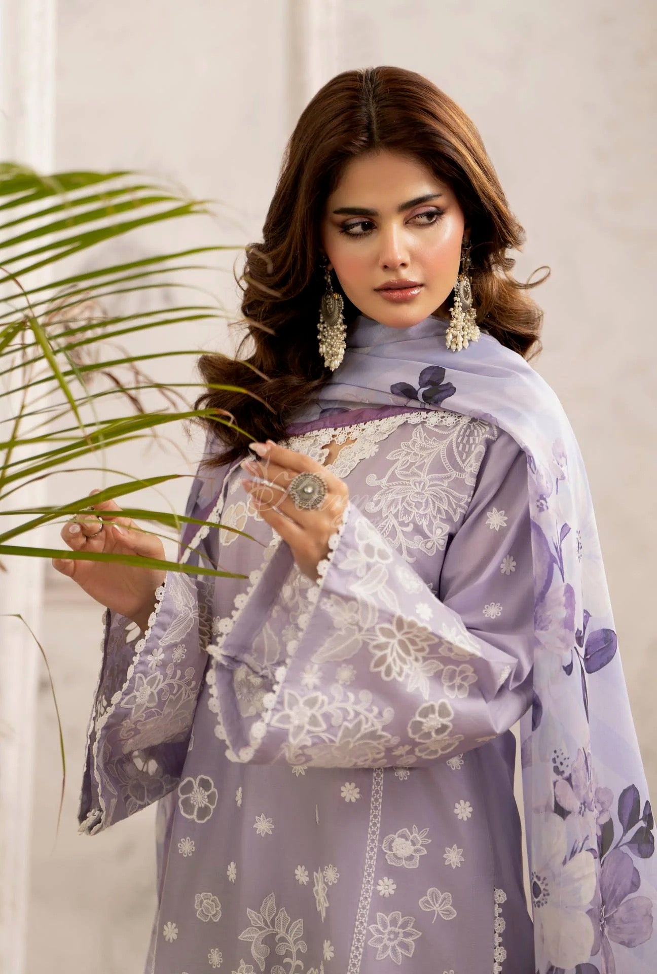 Luxury 3 Piece Cotton Suit - Lilac