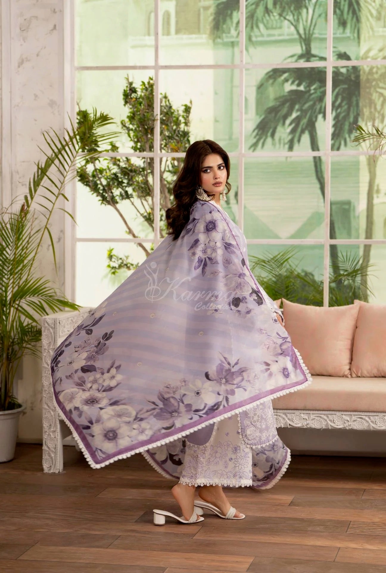 Luxury 3 Piece Cotton Suit - Lilac