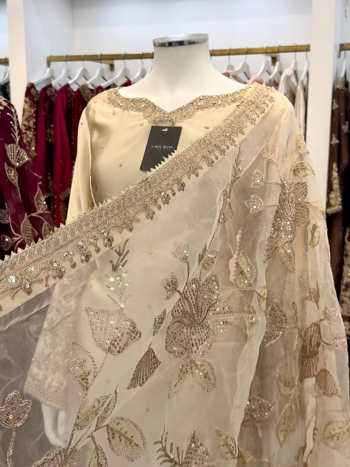 Gold | Sharara with Floral Dupatta