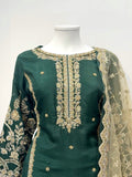 Raw Silk Suit with Organza Dupatta