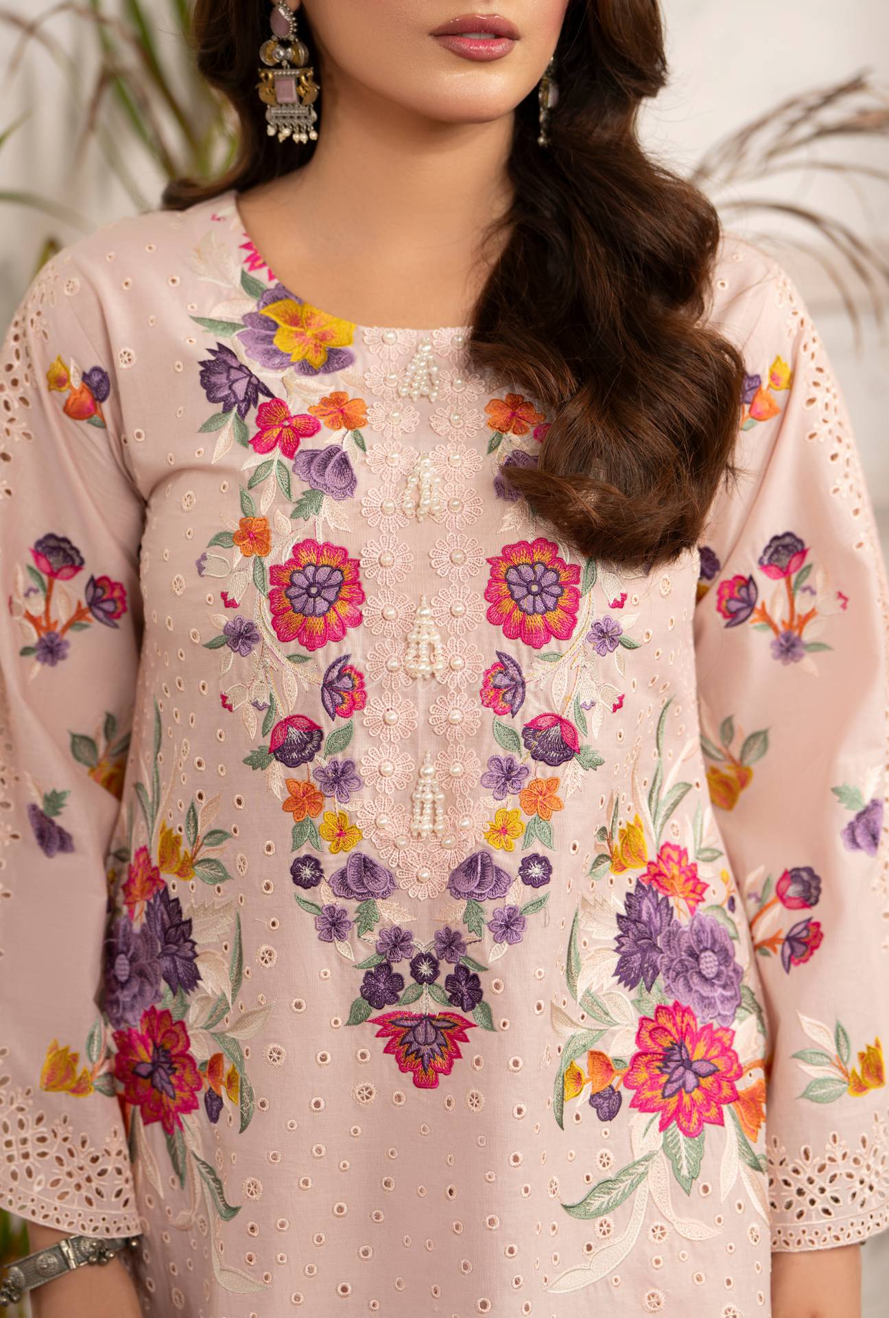 Luxury 3 Piece Cotton Suit - Rose