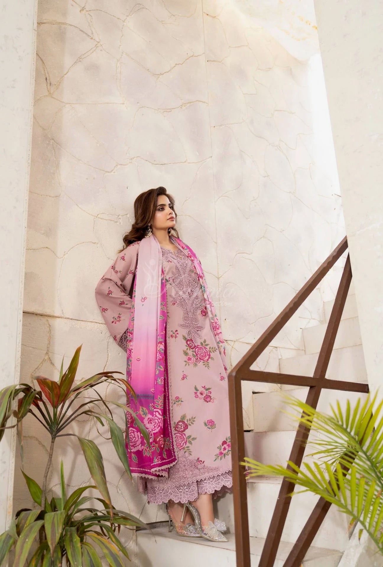 Luxury 3 Piece Cotton Suit - Rosewood