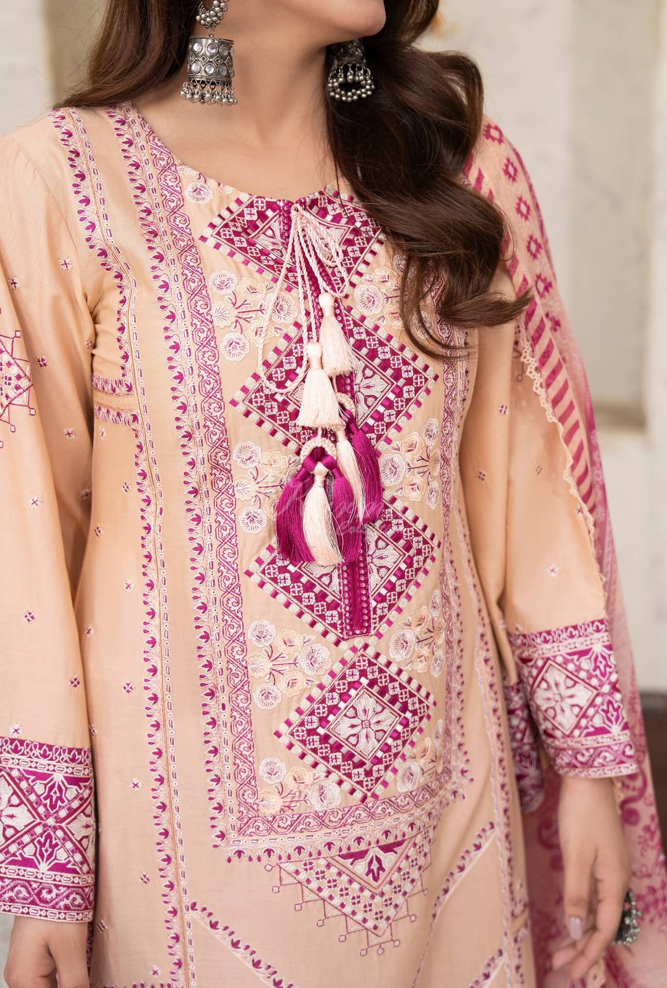 Luxury 3 Piece Cotton Suit - Blush